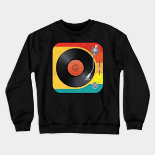 Retro Vinyl Vintage Record Player LP Turntable Crewneck Sweatshirt